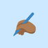Emoji Hand, die einen Stift hält