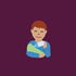 Emoji Mann gibt Baby auf seinem Arm die Flasche
